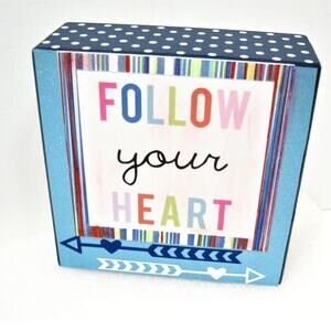 Inspirational Tabletop double Message Box Sign for Home Office Desk Shelf Table